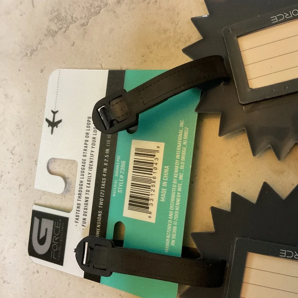G-Force 2 Pack Hedgehog Luggage Tags Yellow Grey PVC ID Insert Style 23916 NEW